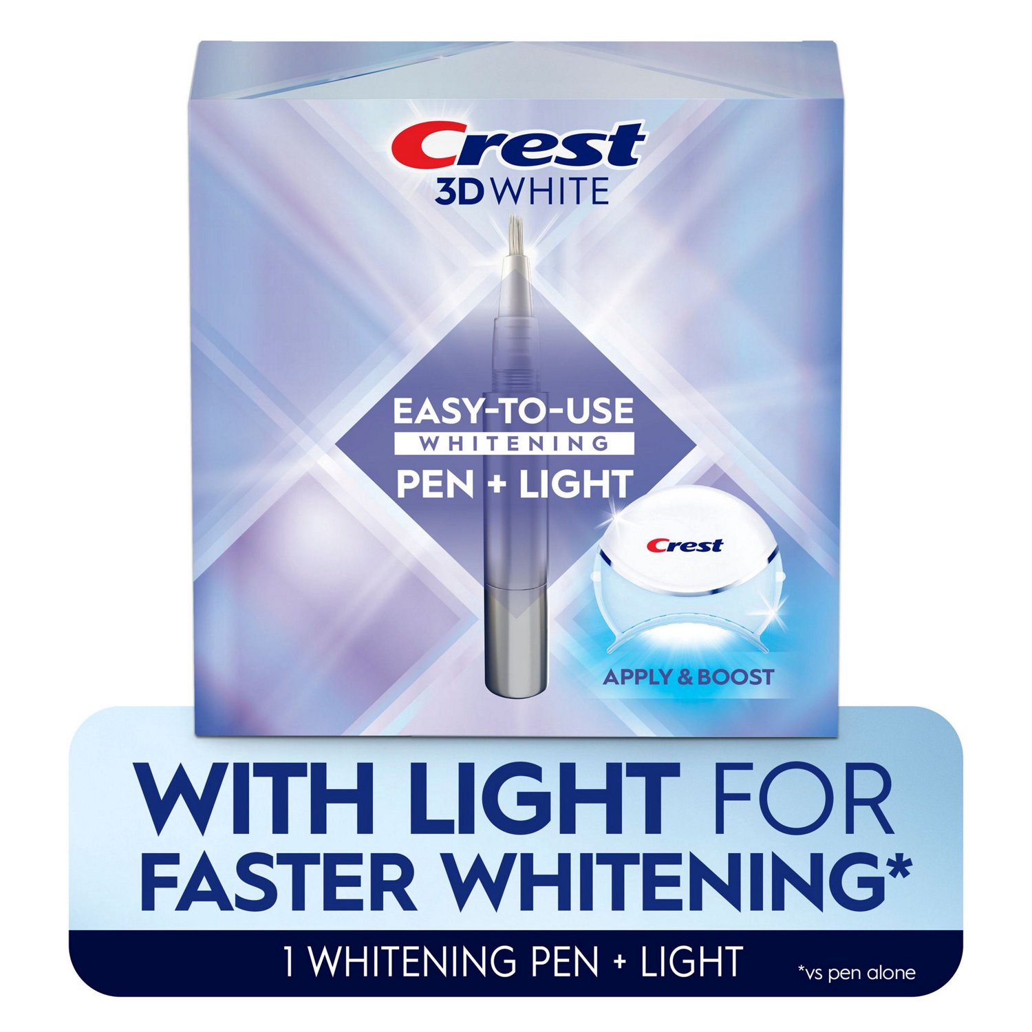 slide 6 of 9, Crest 3DWhite Easy-To-Use Teeth Whitening Pen + Light, 1 Teeth Whitening Pen and 1 Light, 1 ct