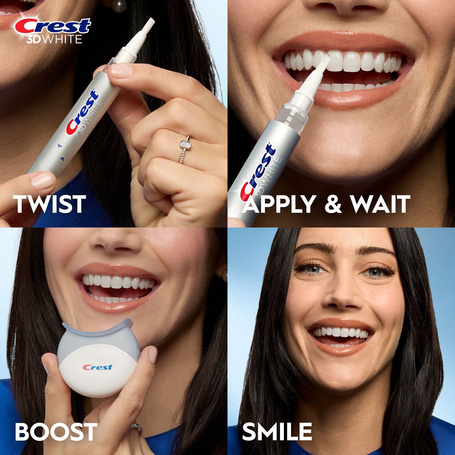 slide 8 of 9, Crest 3DWhite Easy-To-Use Teeth Whitening Pen + Light, 1 Teeth Whitening Pen and 1 Light, 1 ct
