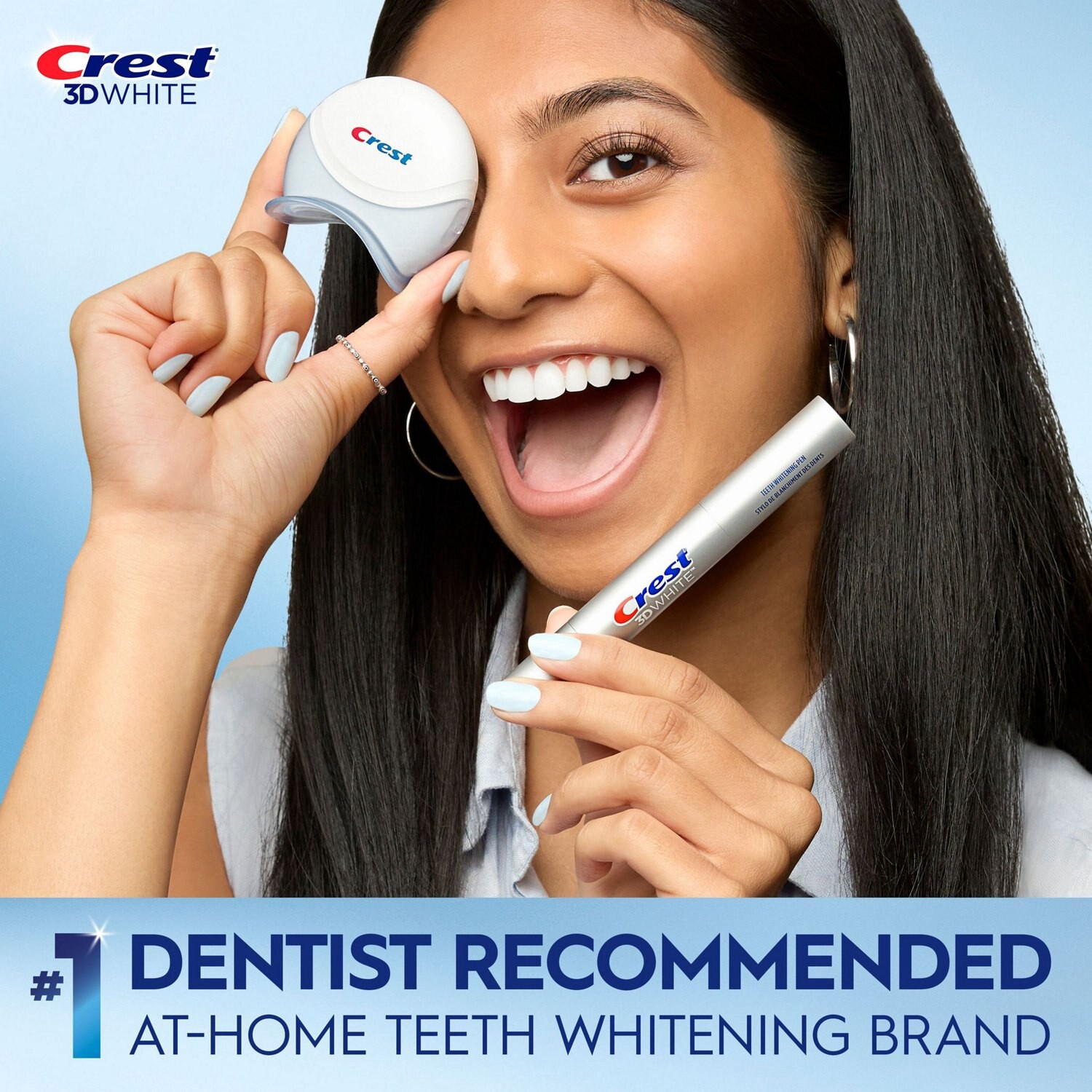 slide 5 of 9, Crest 3DWhite Easy-To-Use Teeth Whitening Pen + Light, 1 Teeth Whitening Pen and 1 Light, 1 ct