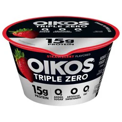 Oikos Strawberry 15g Protein, 0g Added Sugar, Nonfat Greek Yogurt, 5.3 OZ Cup
