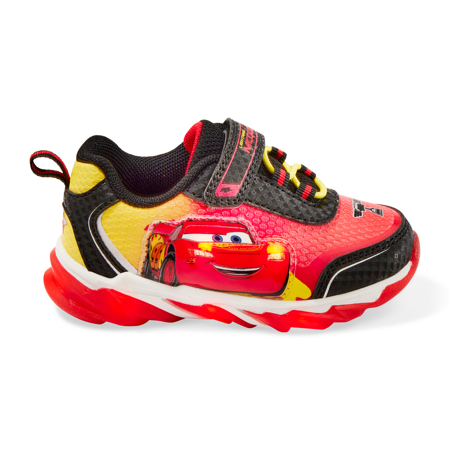 slide 3 of 4, Disney Toddler Boys' Car Athletic Shoe, Red/Yellow, Size 9, 1 ct