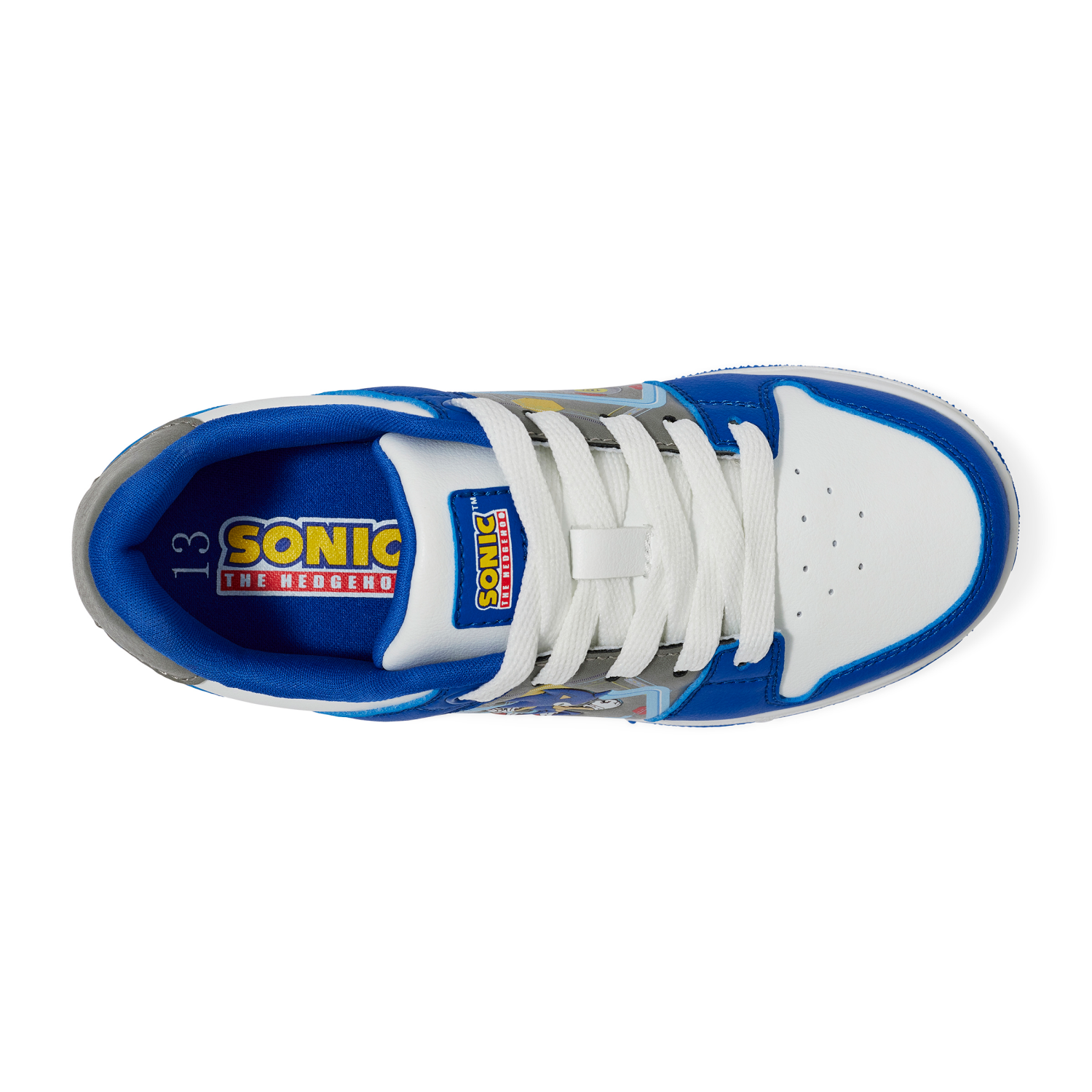 slide 4 of 4, Sonic Boys' Athletic Shoe, Blue/White, Size 2, 1 ct