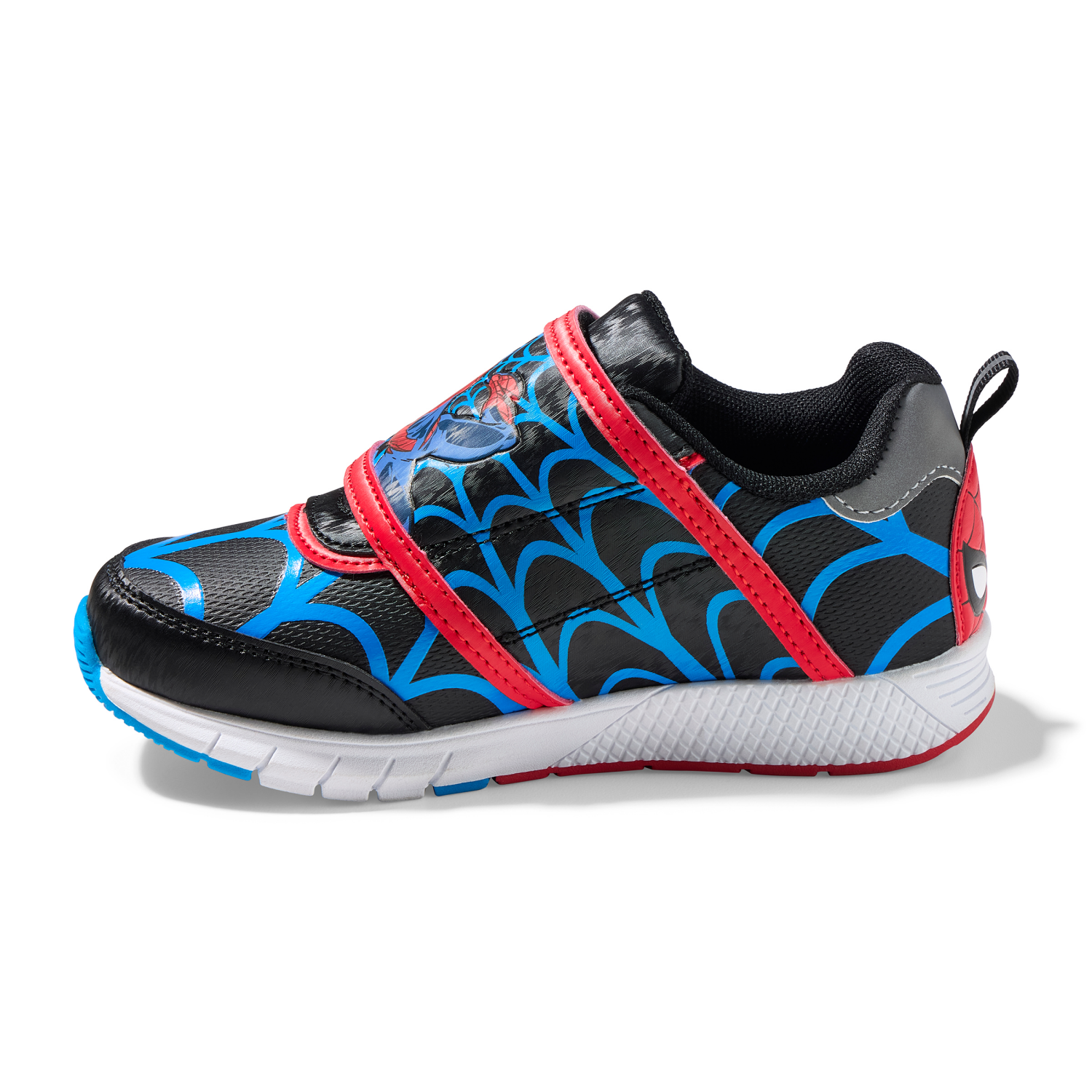 slide 2 of 4, Marvel Boys' Spiderman Athletic Shoe, Blk/Blu, Size 12, Size 12