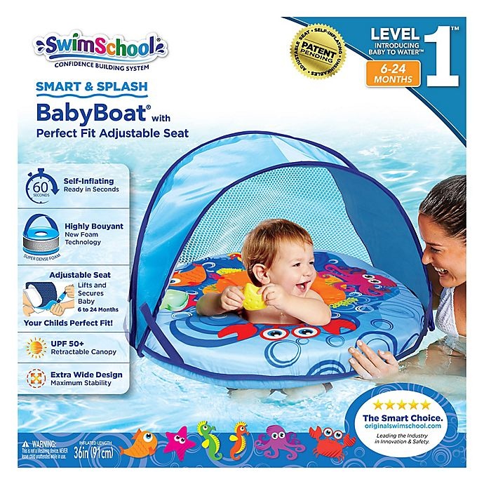 slide 2 of 3, Aqua Leisure Self Inflating BabyBoat - Blue, 1 ct