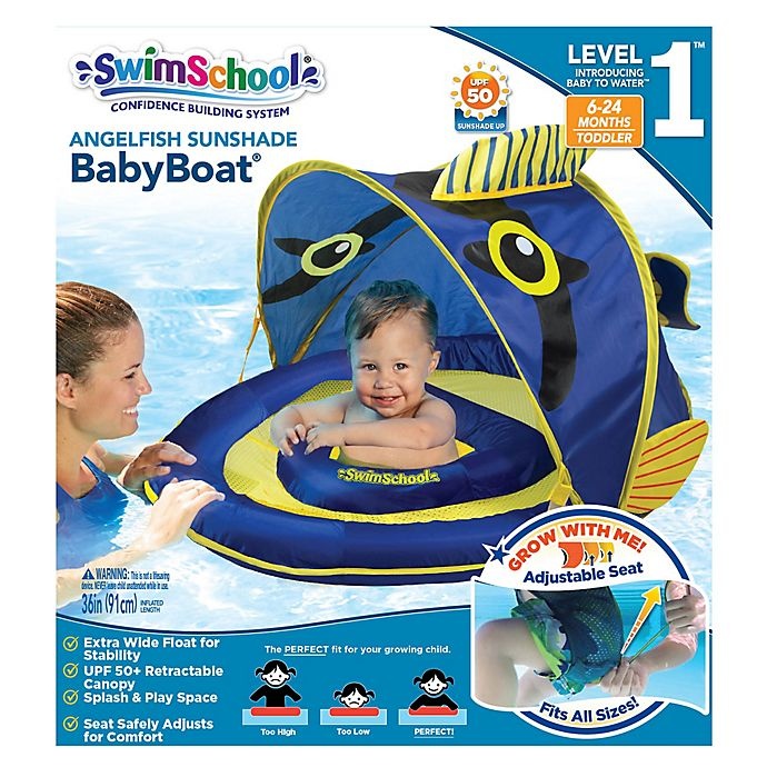 slide 3 of 3, Aqua Leisure Grow-with-Me SunShade Angel-the-Fish Baby Float, 1 ct