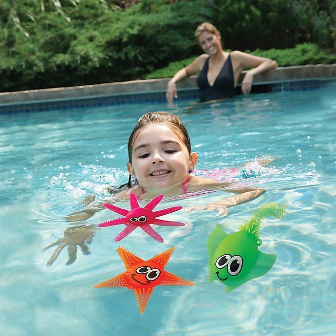 slide 2 of 3, Aqua Leisure Lites Up! Squiggles Light-Up Pool Toys, 3 ct