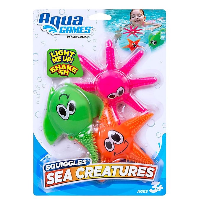 slide 3 of 3, Aqua Leisure Lites Up! Squiggles Light-Up Pool Toys, 3 ct