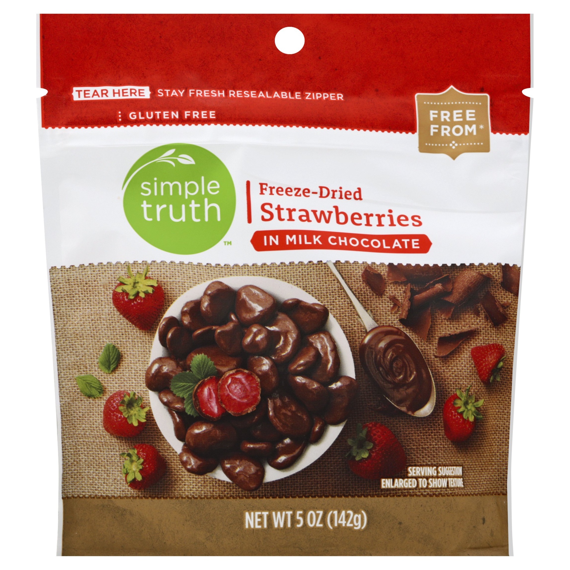 slide 1 of 1, Simple Truth Freeze-Dried Strawberries in Milk Chocolate, 5 oz