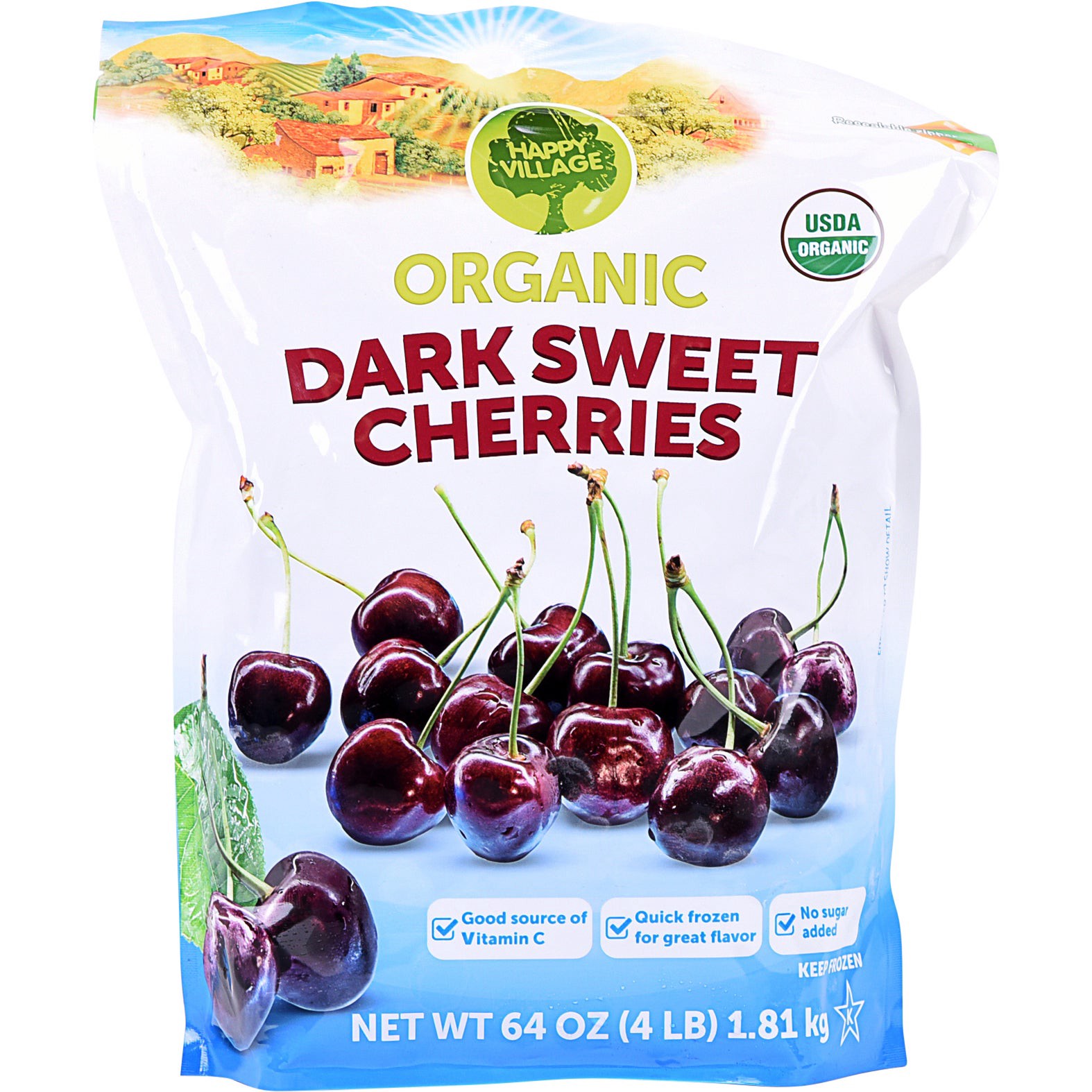 slide 1 of 2, Isik Organic Co Happy Village Organic Dark Sweet Cherries, 64 oz, 