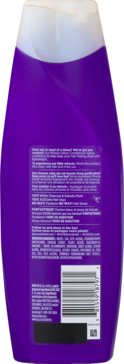 slide 2 of 10, Aussie Miracle Detox with White Charcoal & Australian Kakadu Plum Conditioner 12.1 oz, 12.1 fl oz