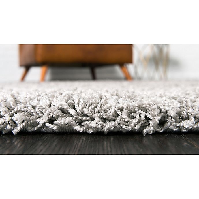 slide 6 of 6, Unique Loom Solid Shag Powerloomed Area Rug - Cloud Grey, 5 ft x 8 ft