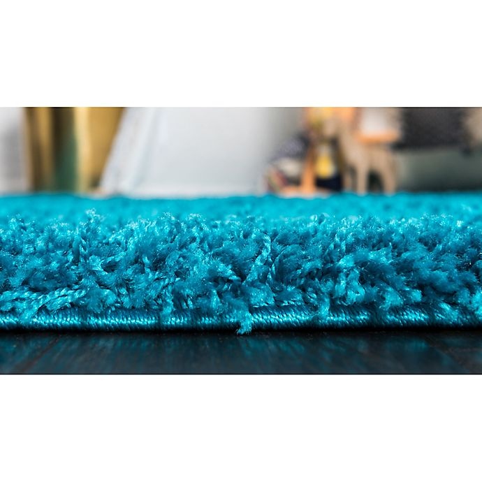 slide 5 of 6, Unique Loom Solid Shag Powerloomed Area Rug - Turquoise, 4 ft x 6 ft
