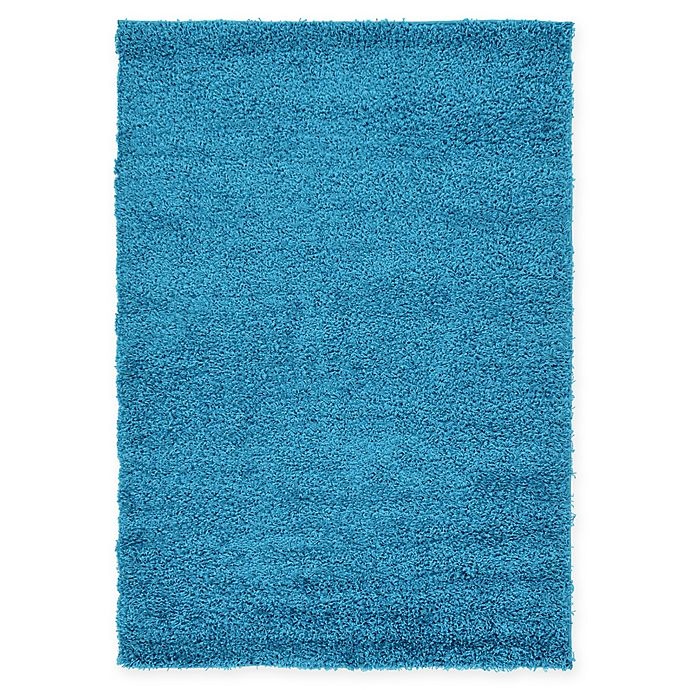 slide 1 of 6, Unique Loom Solid Shag Powerloomed Area Rug - Turquoise, 4 ft x 6 ft