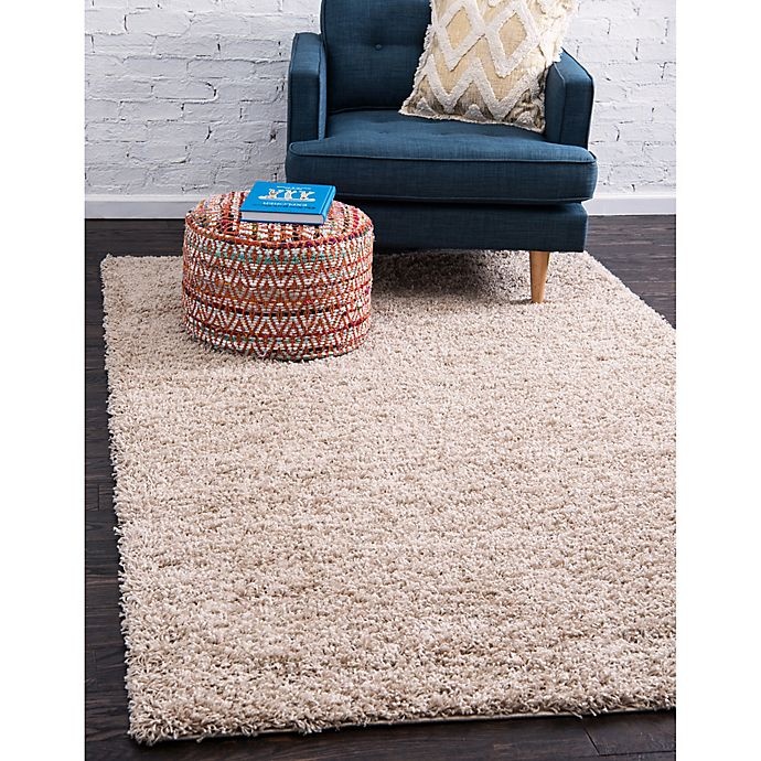 slide 2 of 4, Unique Loom Solid Shag Accent Rug - Taupe, 2 ft x 3 ft