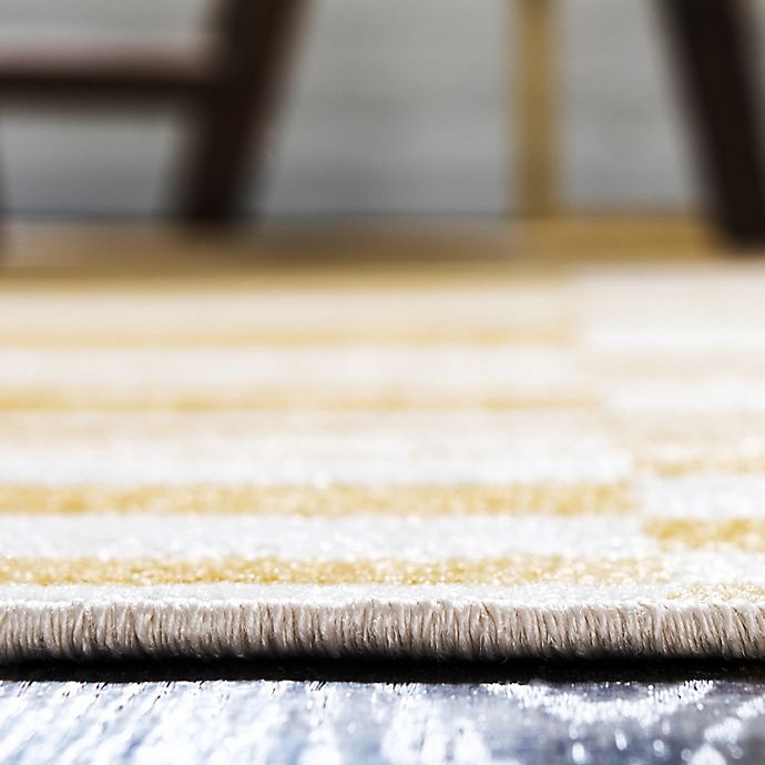 slide 6 of 6, Unique Loom Striped Tribeca Powerloomed Area Rug - Yellow, 4 ft x 6 ft