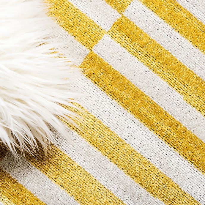 slide 2 of 6, Unique Loom Striped Tribeca Powerloomed Area Rug - Yellow, 4 ft x 6 ft
