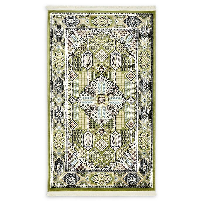 slide 1 of 3, Unique Loom Liverpool Nain Area Rug - Green, 3 ft x 5 ft