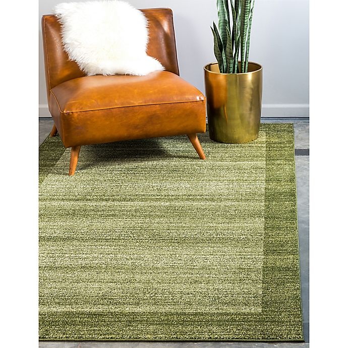 slide 2 of 6, Unique Loom Del Mar Power-Loomed Area Rug - Light Green, 3 ft x 5 ft