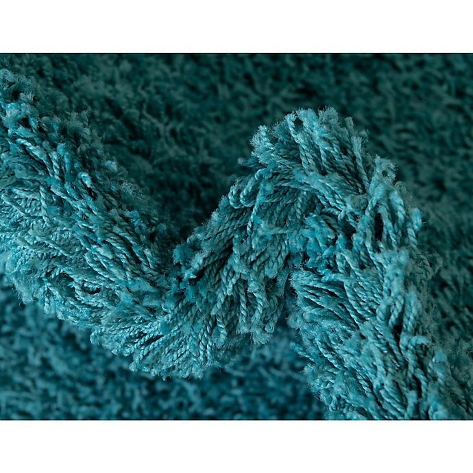 slide 8 of 10, Unique Loom Solid Shag 3'3 x 5'3 Powerloomed Area Rug - Deep Aqua, 1 ct