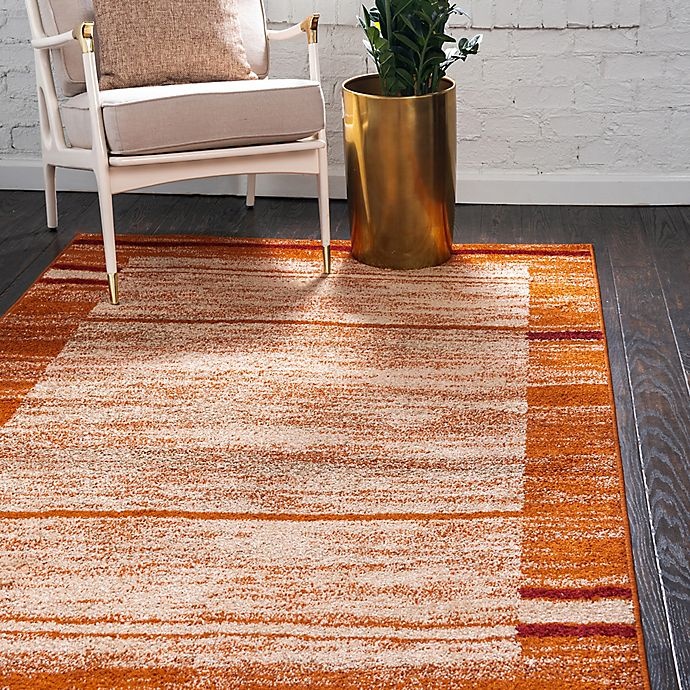 slide 2 of 6, Unique Loom Harvest Foilage Powerloomed Accent Rug - Terracotta, 2 ft x 3 ft