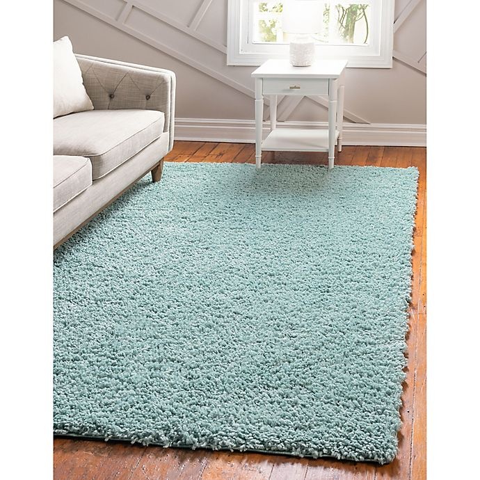 slide 2 of 6, Unique Loom Davos Shag Area Rug - Aqua, 4 ft x 6 ft