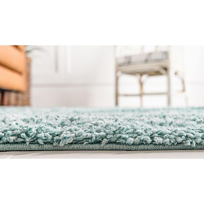 slide 5 of 6, Unique Loom Davos Shag Area Rug - Aqua, 4 ft x 6 ft