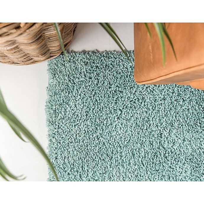 slide 6 of 6, Unique Loom Davos Shag Area Rug - Aqua, 4 ft x 6 ft