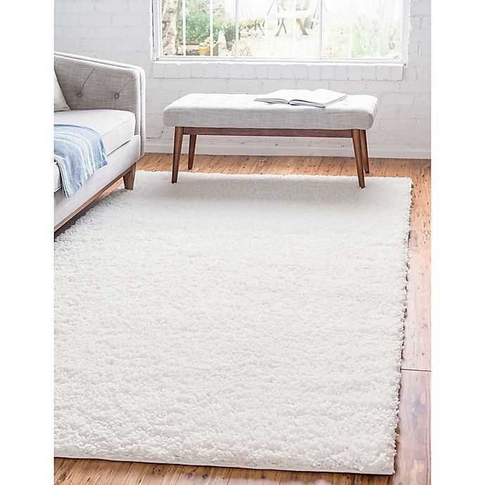 slide 2 of 6, Unique Loom Davos Shag Area Rug - Ivory, 5 ft x 8 ft