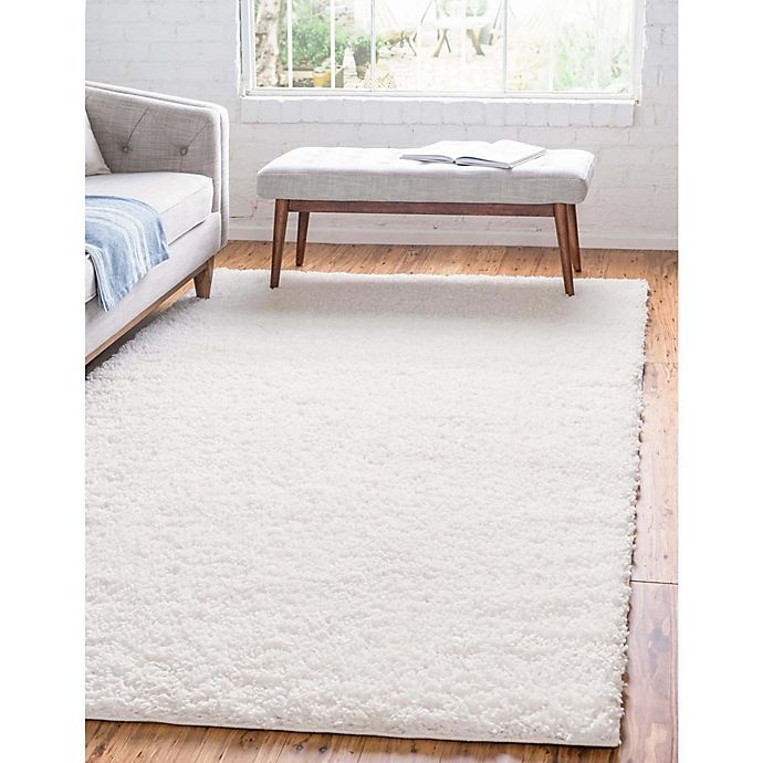 slide 2 of 9, Unique Loom Davos Shag Area Rug - Ivory, 3 ft x 5 ft