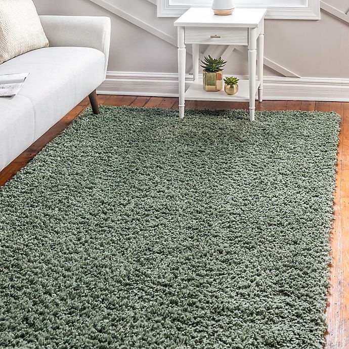 slide 2 of 6, Unique Loom Davos Shag Accent Rug - Sage, 2 ft x 3 ft