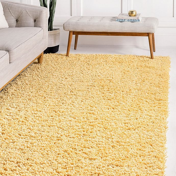 slide 5 of 6, Unique Loom Davos Shag Area Rug - Yellow, 4 ft x 6 ft