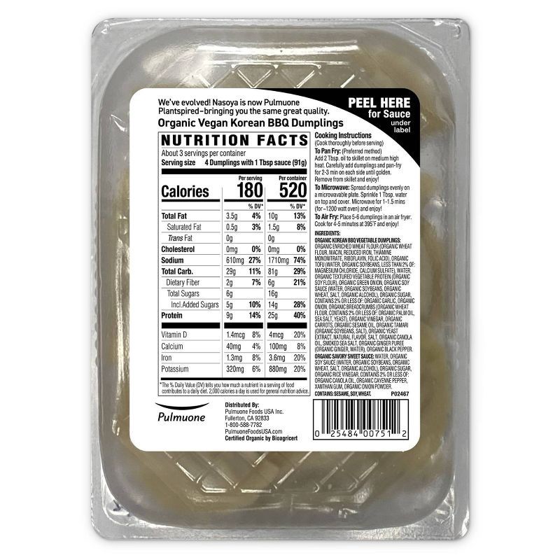 slide 2 of 7, Nasoya Organic Vegan Korean BBQ Vegetable Dumplings - 9oz, 9 oz