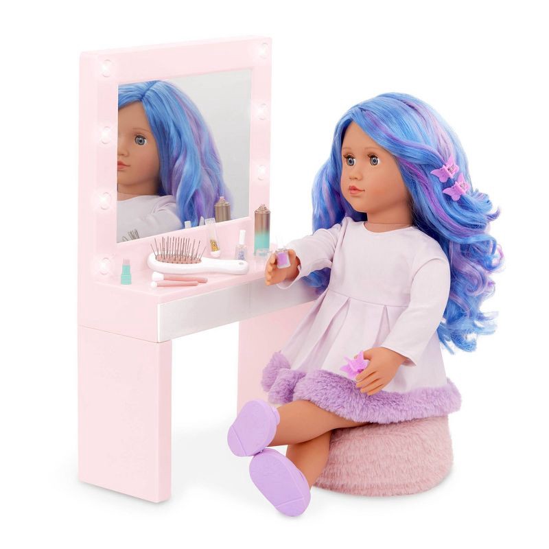 slide 3 of 5, Our Generation Glam & Glow Light-up Vanity Table Accessory Set for 18" Dolls, 1 ct