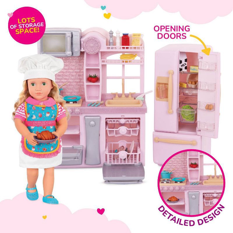 slide 4 of 12, Our Generation Light-Pink Gourmet Kitchen & Play Food Accessory Set for 18" Dolls, 1 ct