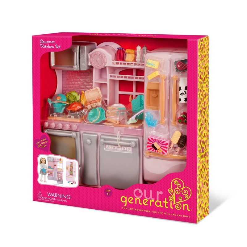 slide 12 of 12, Our Generation Light-Pink Gourmet Kitchen & Play Food Accessory Set for 18" Dolls, 1 ct