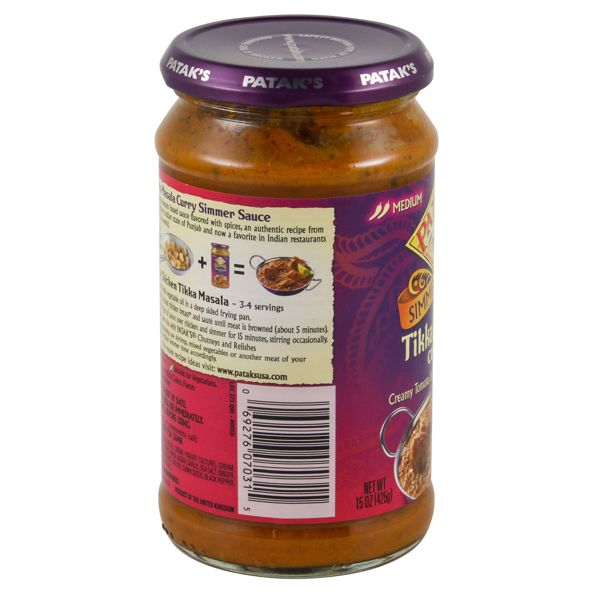 slide 3 of 4, Patak's Tikka Masala Curry Simmer Sauce, 15 oz