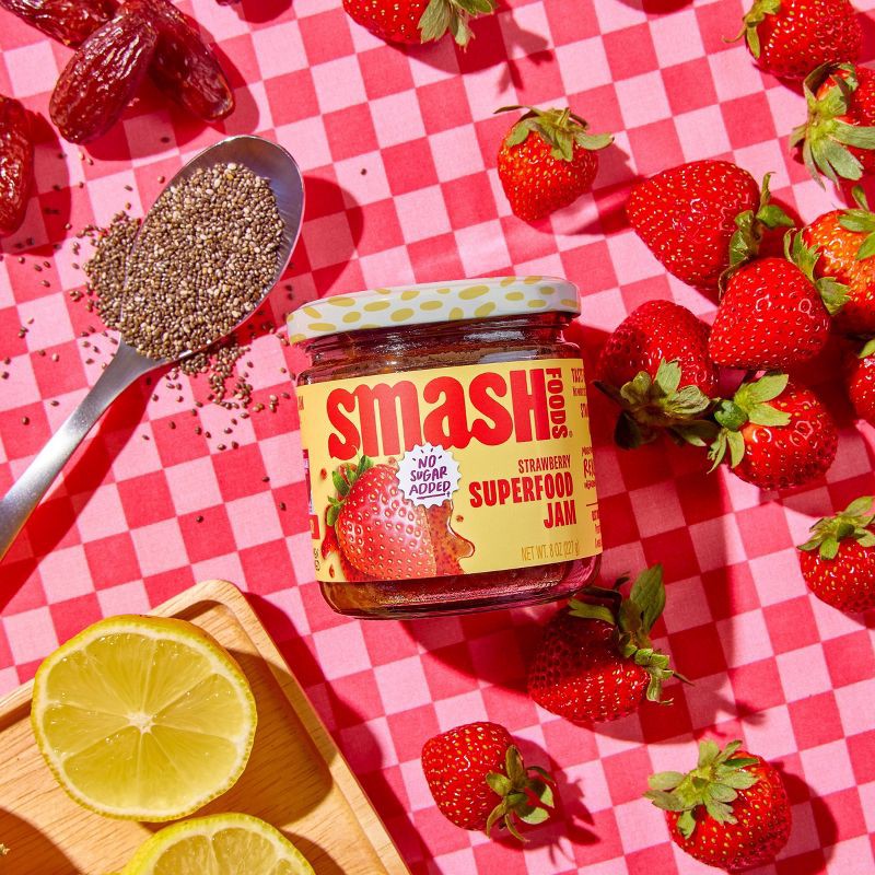 slide 5 of 7, Smash Foods Chia Smash Strawberry Superfood Jam - 8oz, 8 oz