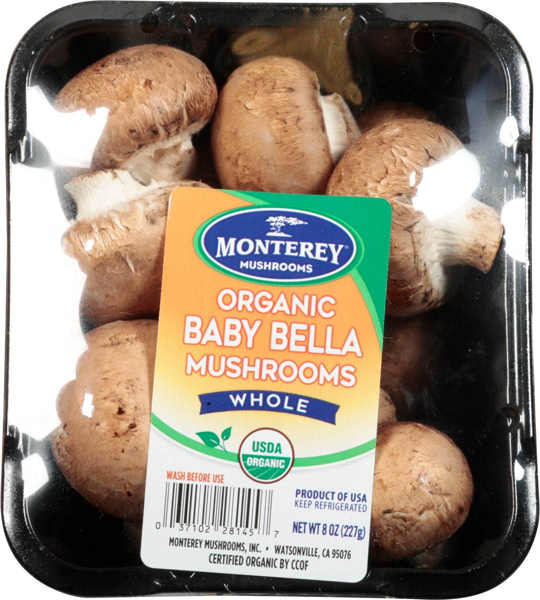 slide 3 of 8, Monterey Organic Baby Bella Whole Mushrooms 8 oz, 8 oz