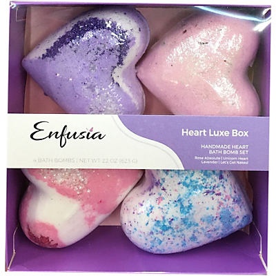 slide 1 of 1, Enfusia Heart Luxe Box Bath Bombs, 1 ct