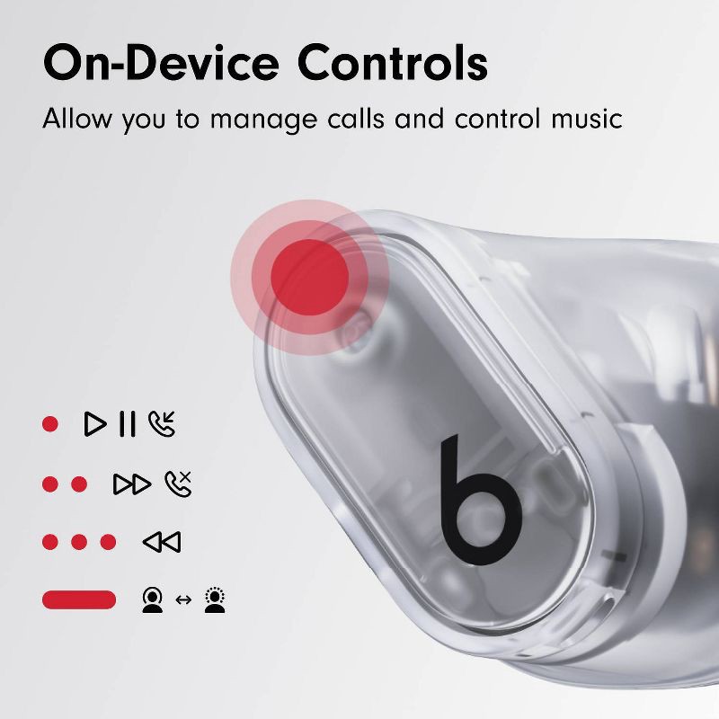 slide 14 of 22, Beats Studio Buds + True Wireless Bluetooth Noise Cancelling Earbuds - Transparent, 1 ct