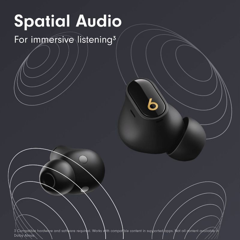 slide 13 of 28, Beats Studio Buds + True Wireless Bluetooth Noise Cancelling Earbuds - Black/Gold, 1 ct