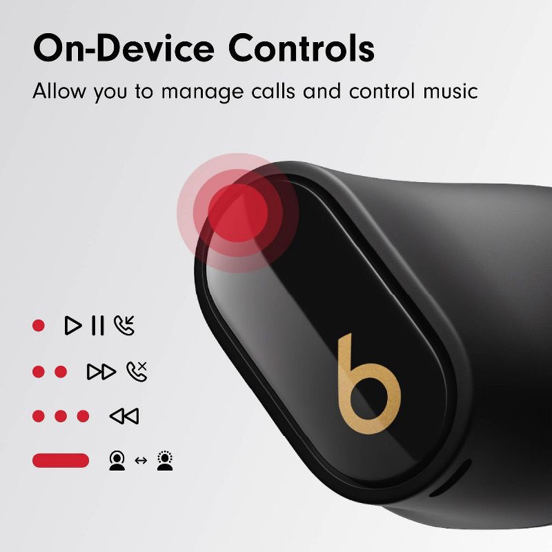 slide 14 of 28, Beats Studio Buds + True Wireless Bluetooth Noise Cancelling Earbuds - Black/Gold, 1 ct