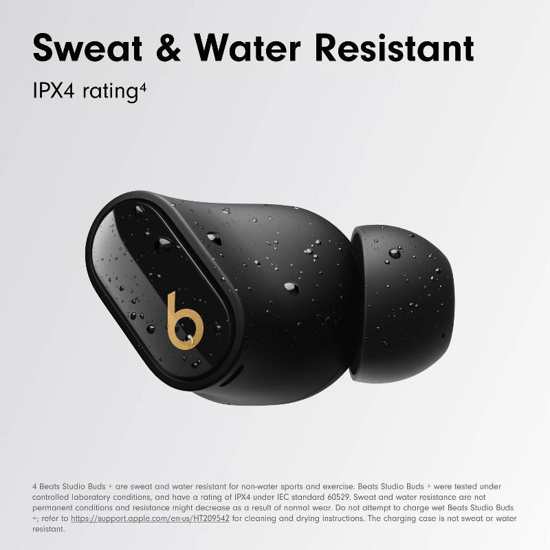 slide 16 of 28, Beats Studio Buds + True Wireless Bluetooth Noise Cancelling Earbuds - Black/Gold, 1 ct