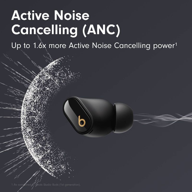 slide 8 of 28, Beats Studio Buds + True Wireless Bluetooth Noise Cancelling Earbuds - Black/Gold, 1 ct