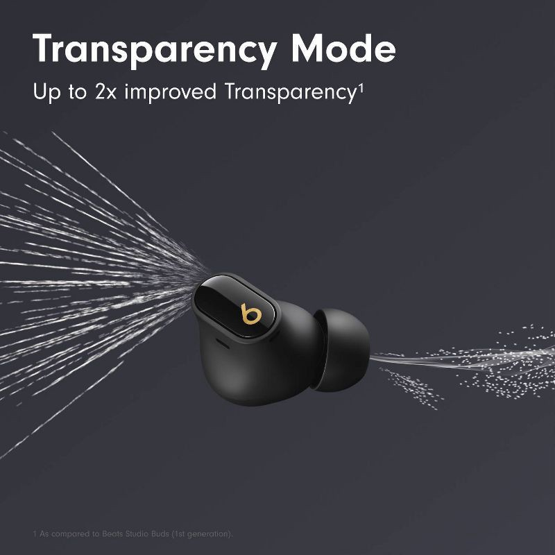 slide 9 of 28, Beats Studio Buds + True Wireless Bluetooth Noise Cancelling Earbuds - Black/Gold, 1 ct