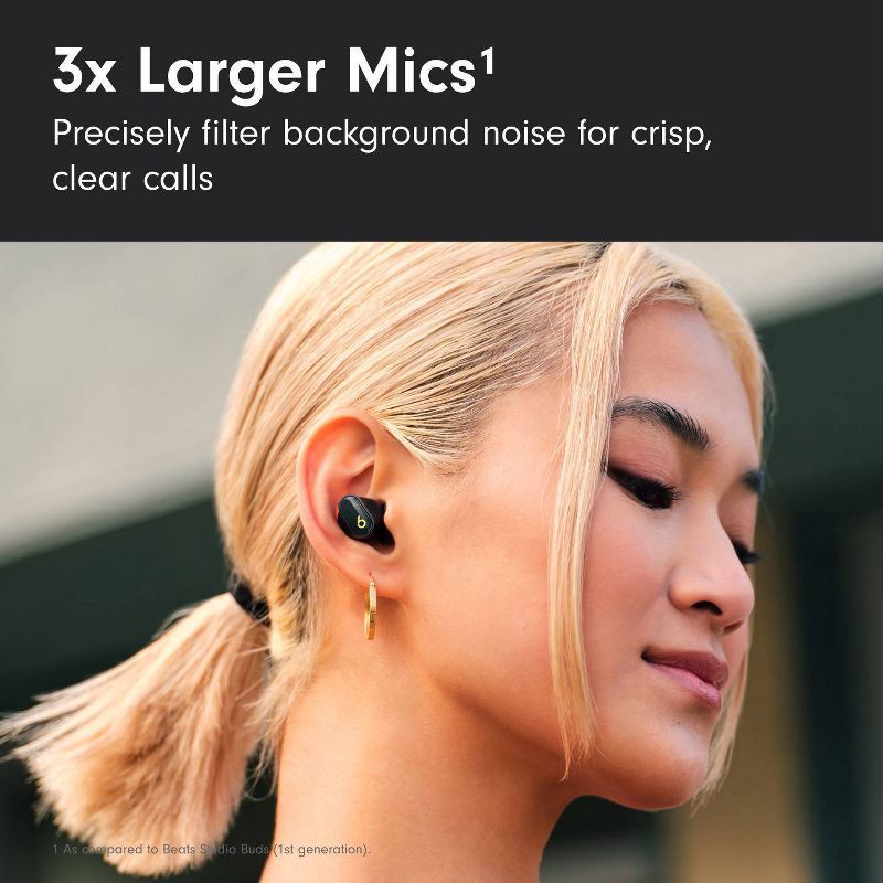 slide 11 of 28, Beats Studio Buds + True Wireless Bluetooth Noise Cancelling Earbuds - Black/Gold, 1 ct