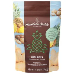 Honolulu Cookie Company Mini Bites Premium Pineapple Macadamia Shortbread Cookies 4 oz