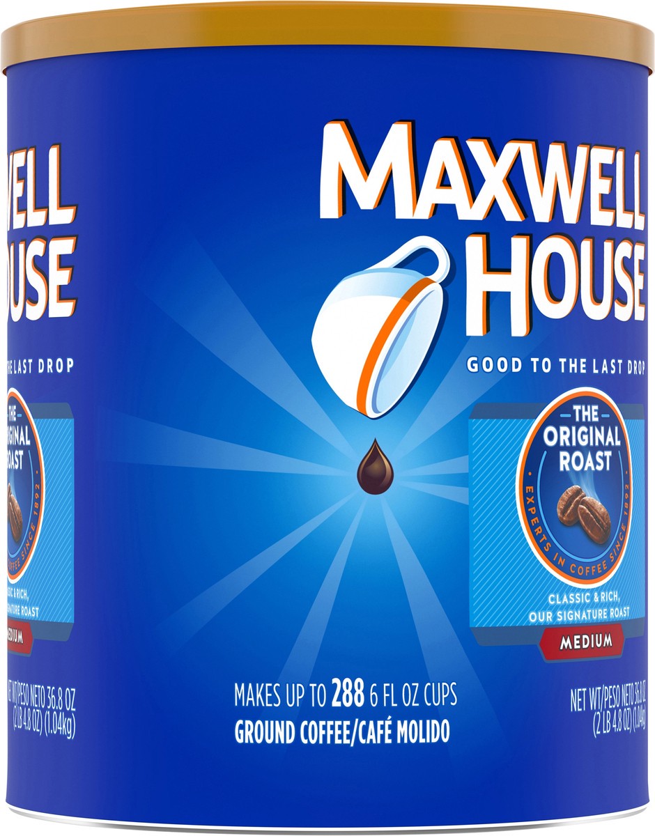 slide 2 of 9, Maxwell House The Original Roast Medium Roast Ground Coffee, 36.8 oz Canister, 36.8 oz