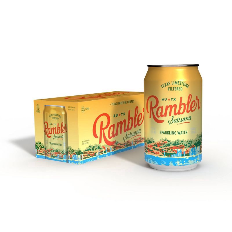 slide 5 of 5, Rambler Satsuma Sparkling Water 8 - 12 fl oz Cans, 8 ct