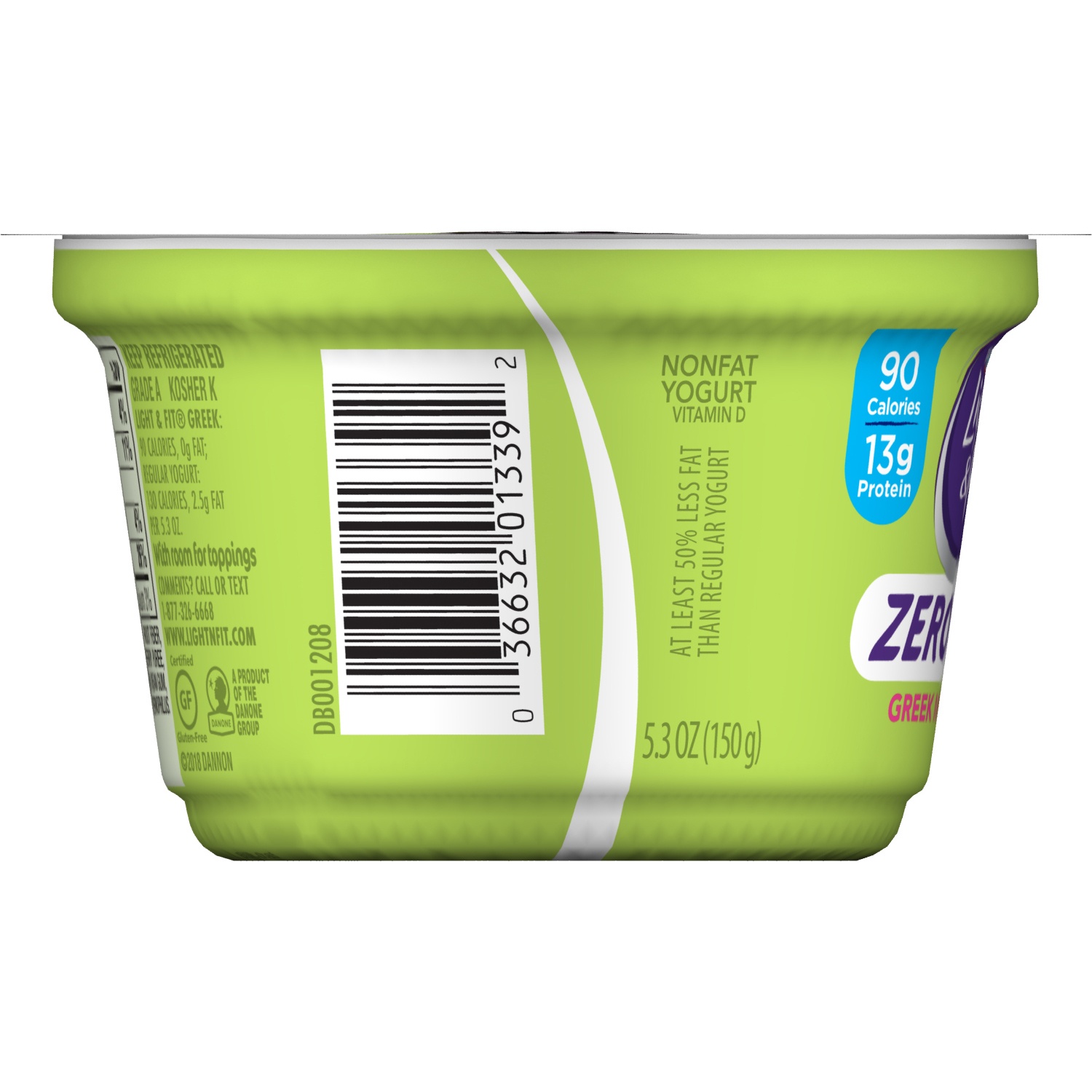 slide 2 of 5, Dannon Light & Fit Zero Mixed Berry Greek Yogurt, 5.3 oz